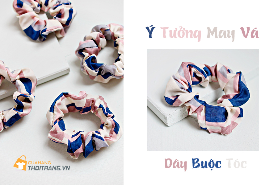 Ý tưởng cắt may sáng tạo từ vải bỏ đi làm dây thun buộc tóc