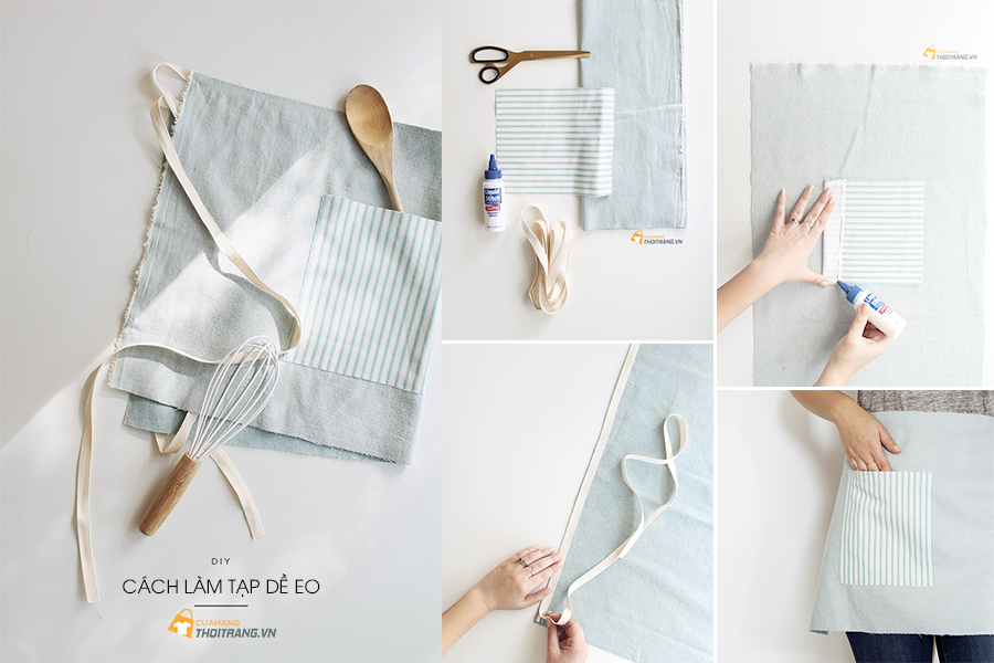 Gợi ý cách làm tạp dề ngắn có túi đựng đồ tiện dụng