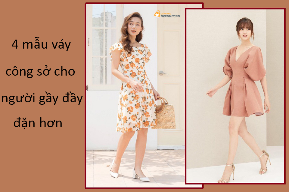 4 mẫu váy công sở cho người gầy đầy đặn hơn trông thấy
