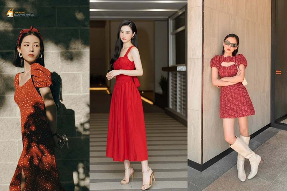 4 mẫu đầm đỏ siêu tôn da, đẹp quyến rũ hút mắt người nhìn