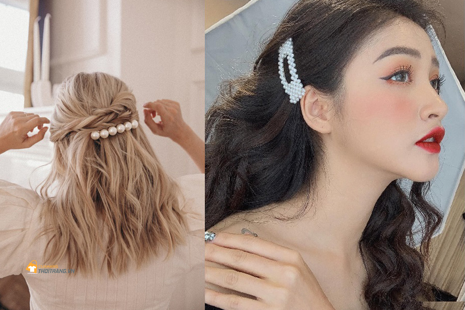 Kẹp tóc ngọc trai và bí quyết 
