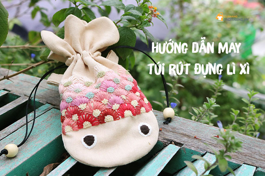 Mẹ khéo tay tự may túi rút nhỏ xinh cho bé