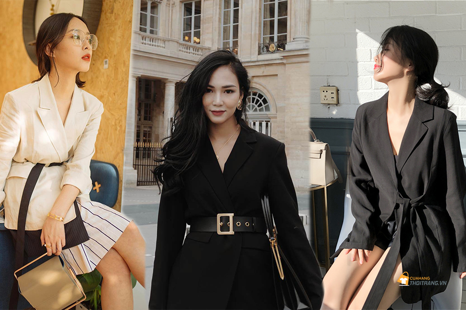 Áo blazer thắt eo 